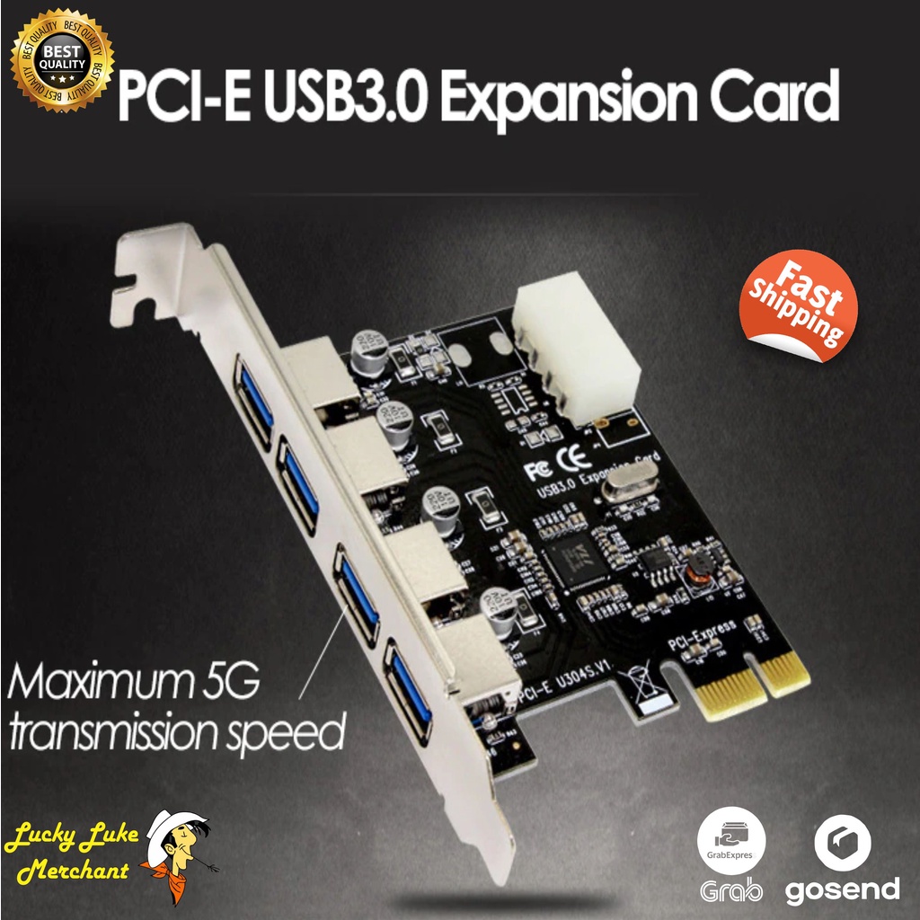 4 port USB 3.0 Pcie PCI express Add On Card USB3.0 Four-port PCI-E To ...
