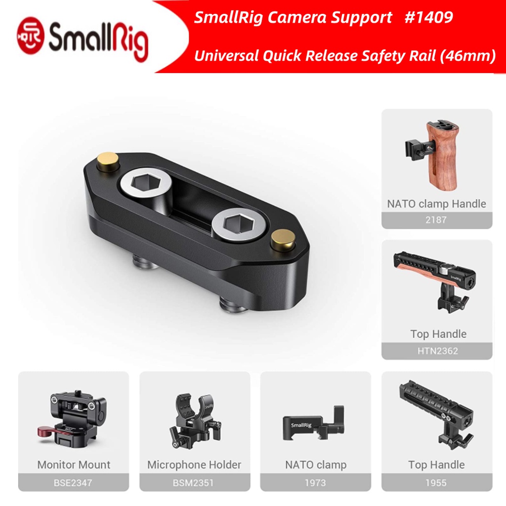 SmallRig Quick Release Safety Rail (46mm) 1409 Compatible With SmallRig ...