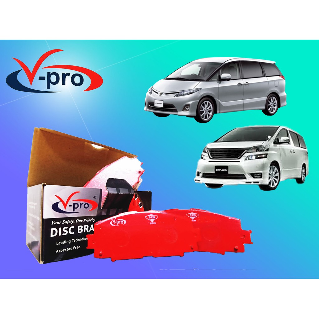 TOYOTA ESTIMA ACR50, VELLFIRE ANH20 BRAKE PAD CERAMIC FRONT VPRO