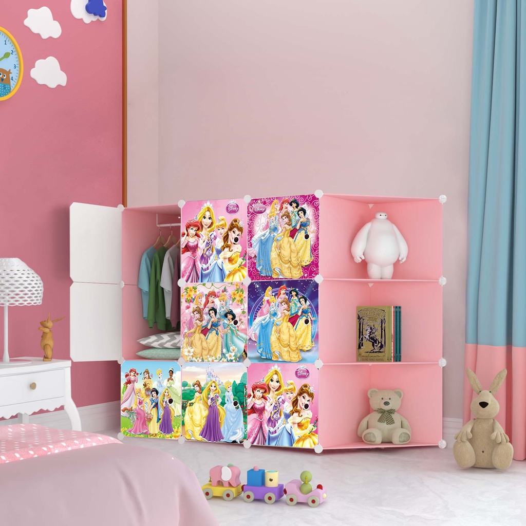 Princess-Themed Pink Storage Drawer Set for Kids foldable main image 1