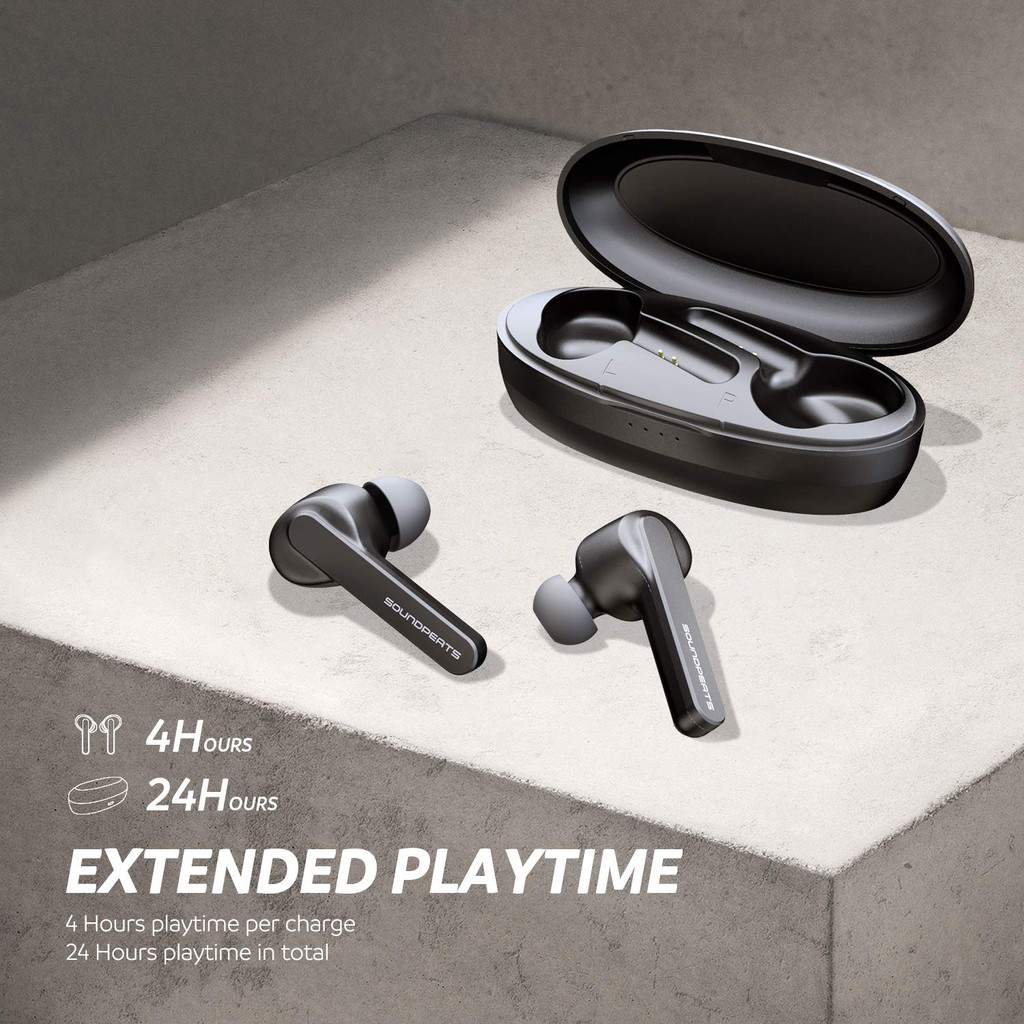 SoundPEATS TrueCapsule Bluetooth 5 Headphones HD Mic IPX5 24 Hours Playtime Shopee Malaysia