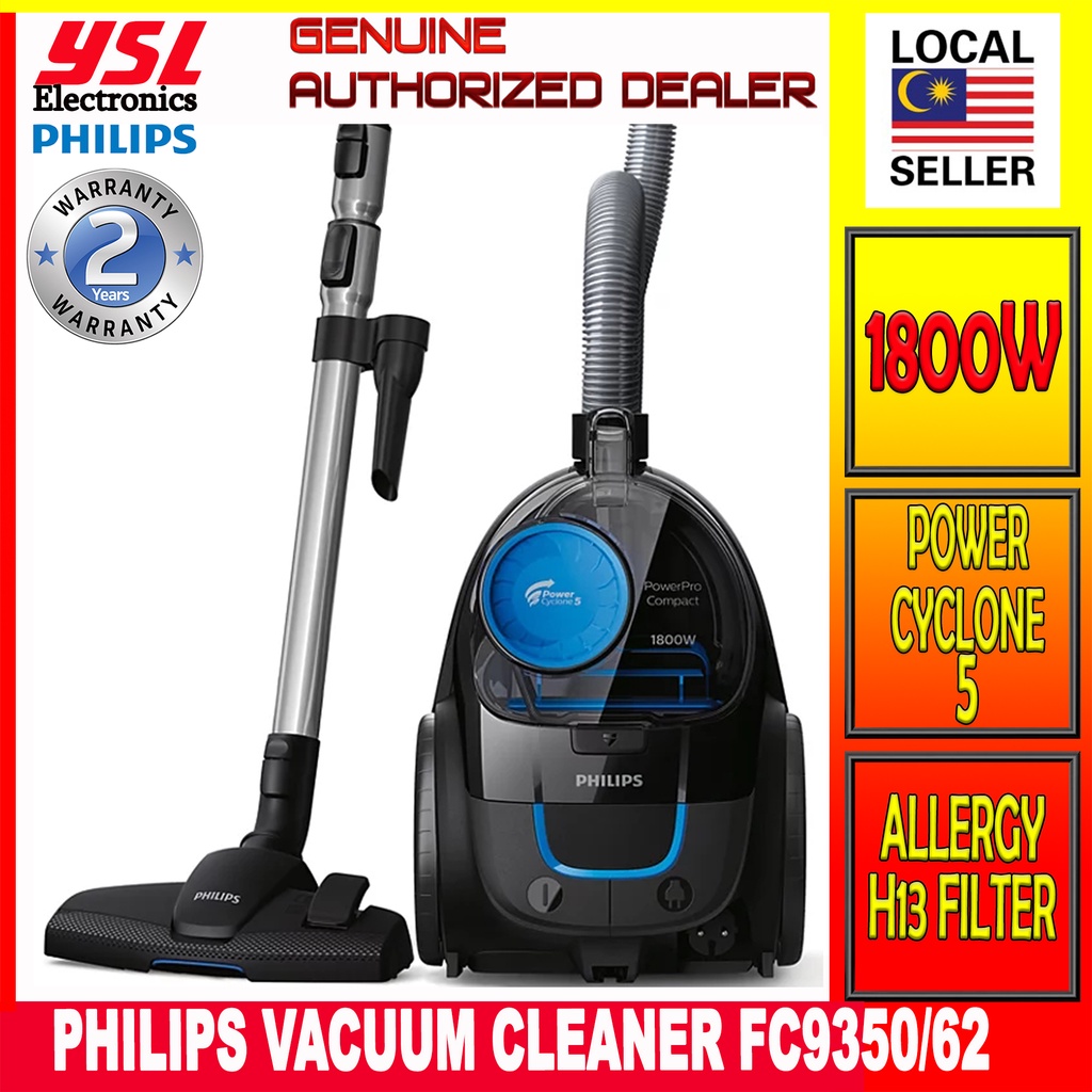 parade The database Fulfill Philips PowerPro Compact Bagless vacuum cleaner with PowerCyclone 5  Technology FC9350 ( FC9350/62 ) | Shopee Malaysia