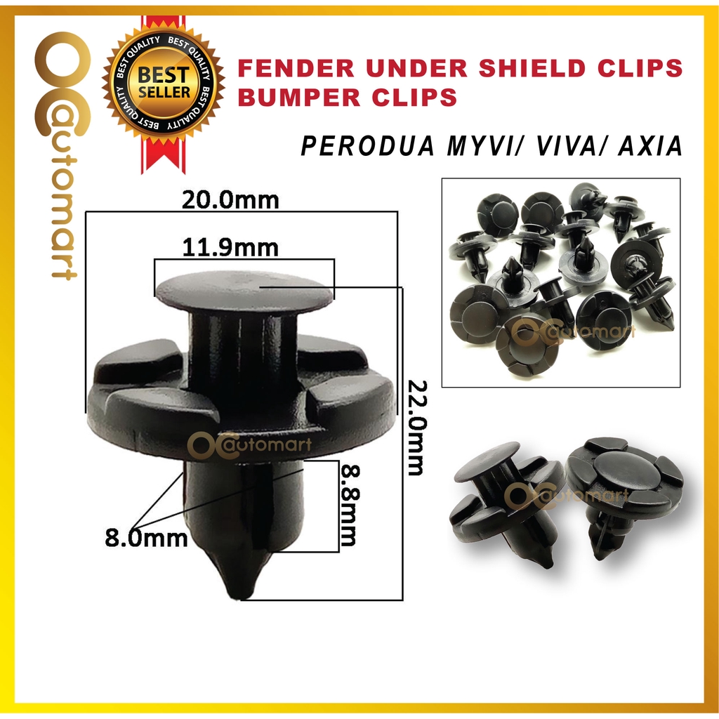 Perodua Myvi/Viva/Axia Fender Under Shield Clips/Bumper Clips(OEM