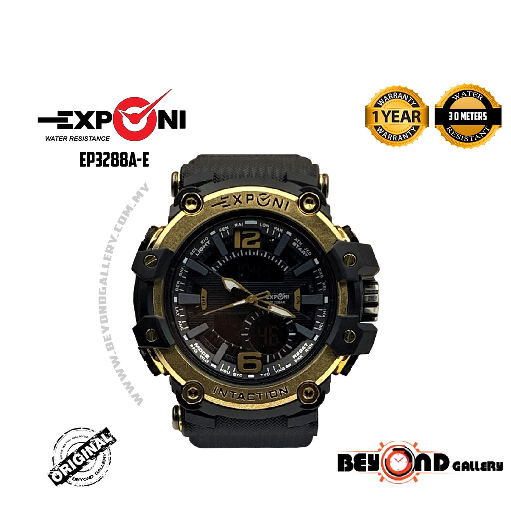 Original EXPONI EP3288A MEN Sport Digital Watch Jam Tangan Lelaki Duo Time 30M Waterproof Shockproof LED Light Wrist Shopee Malaysia