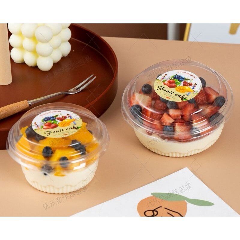 AR (10Pcs) 350 ml Clear Jelly Box Fruit Cake Plastic Packaging Box