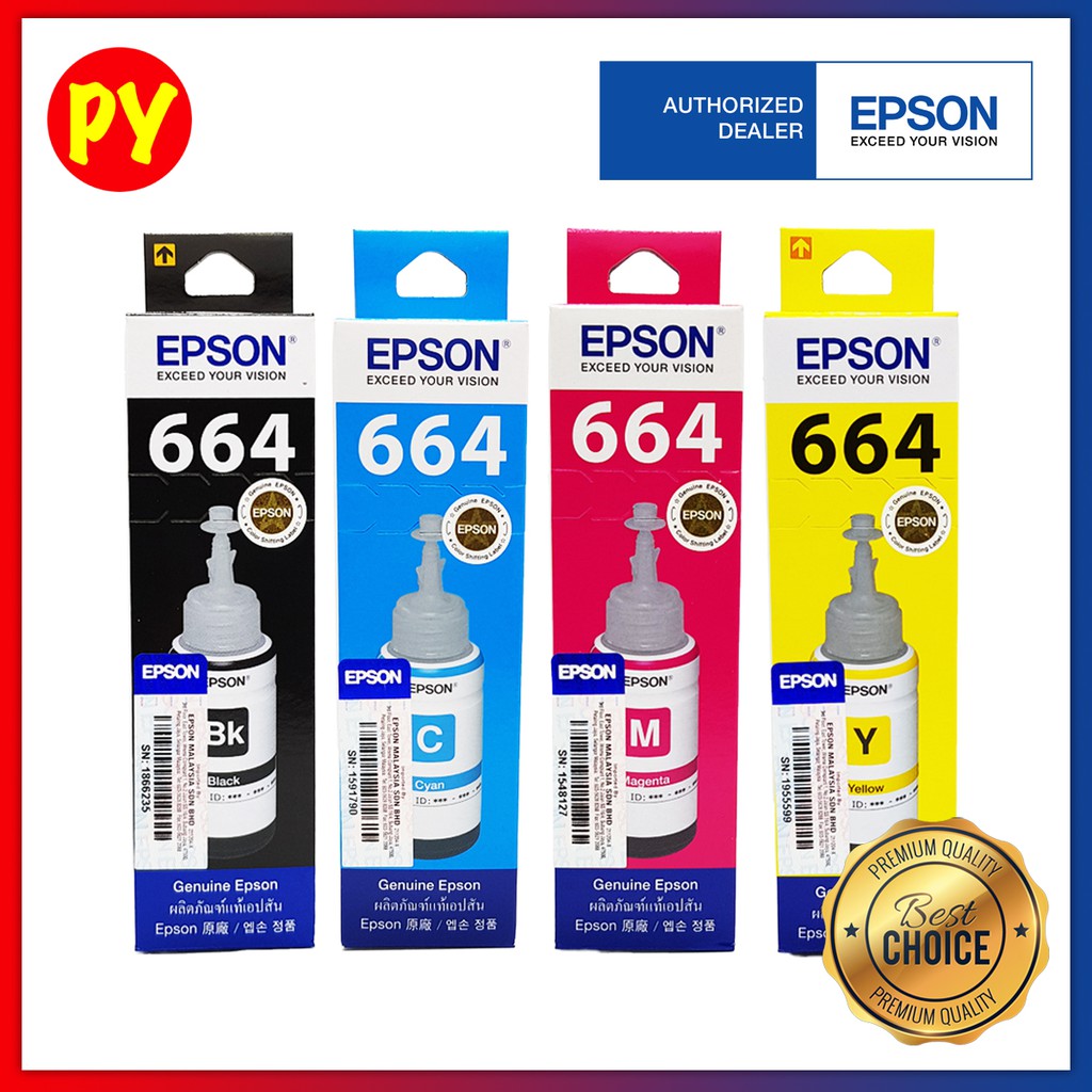 Epson 664 Original Ink Refill T6641 T6642 T6643 T6644 Epson L100, L110 ...