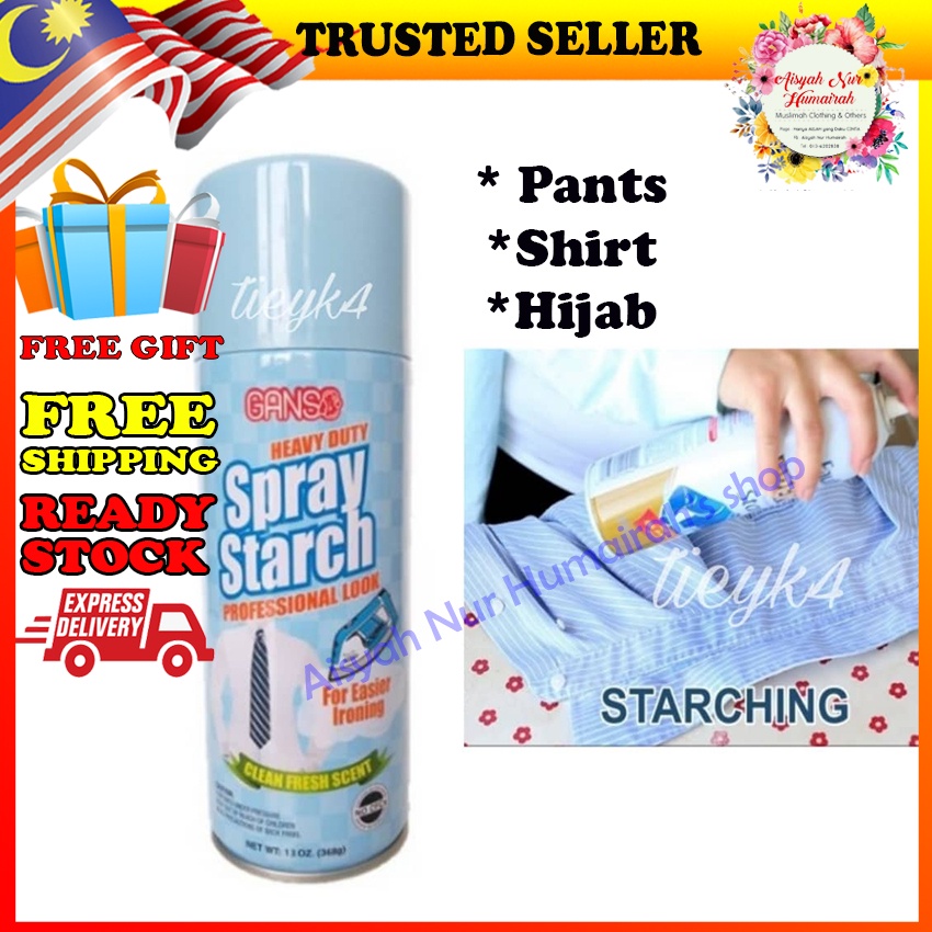 🎁 + Ganso Spray Starch, Pengeras Tudung, Spray Starch Cloth Shopee