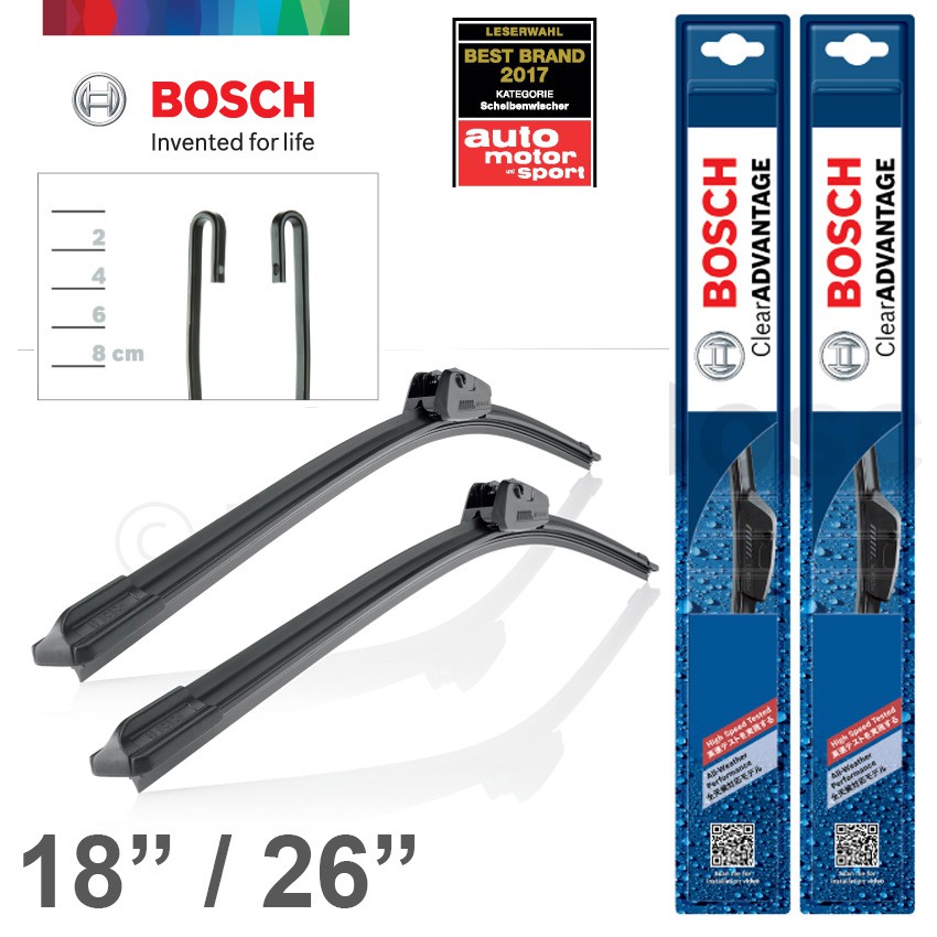 Bosch NEW Clear Advantage Wiper Blades set of 2 size 18" / 26" (PAIR