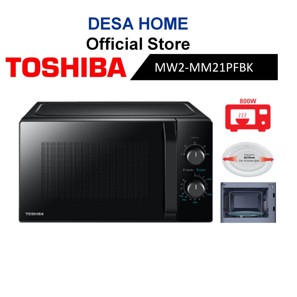 Toshiba 21L Microwave Oven - Black (MW2-MM21PF)