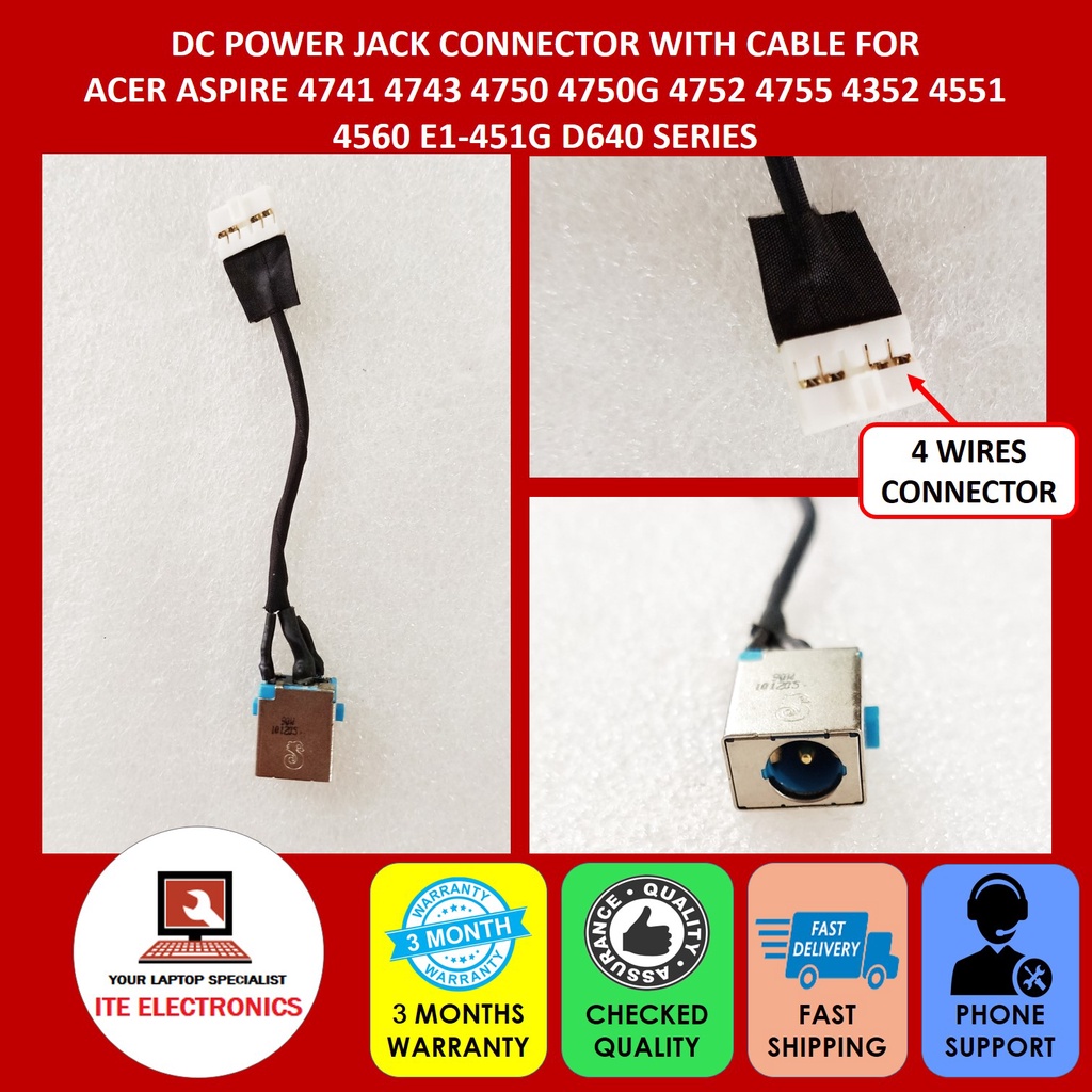 Connecteur DC Jack Pour Acer Aspire - Remplacement Alimentation - Neuf