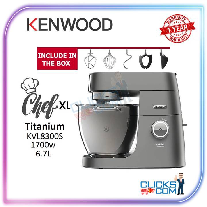 Kenwood Kvl8300s Chef Xl Titanium Kitchen Machine Cake Stand Mixer 67l 1700w Silver Shopee 0309