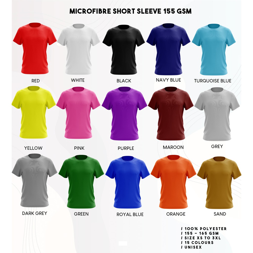 warna baju t shirt