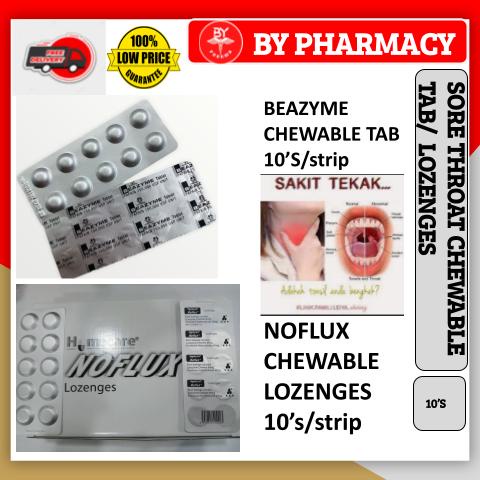 BEAZYME PAPAIN TABLET 10'S / NOFLUX LYSOZYME (PAPASE 150,000 USP UNIT ...