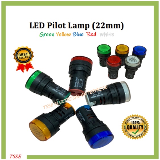 🔥Ready Stock🔥 22mm Ac 240v LED Pilot Panel Indicator Light / LED Pilot ...