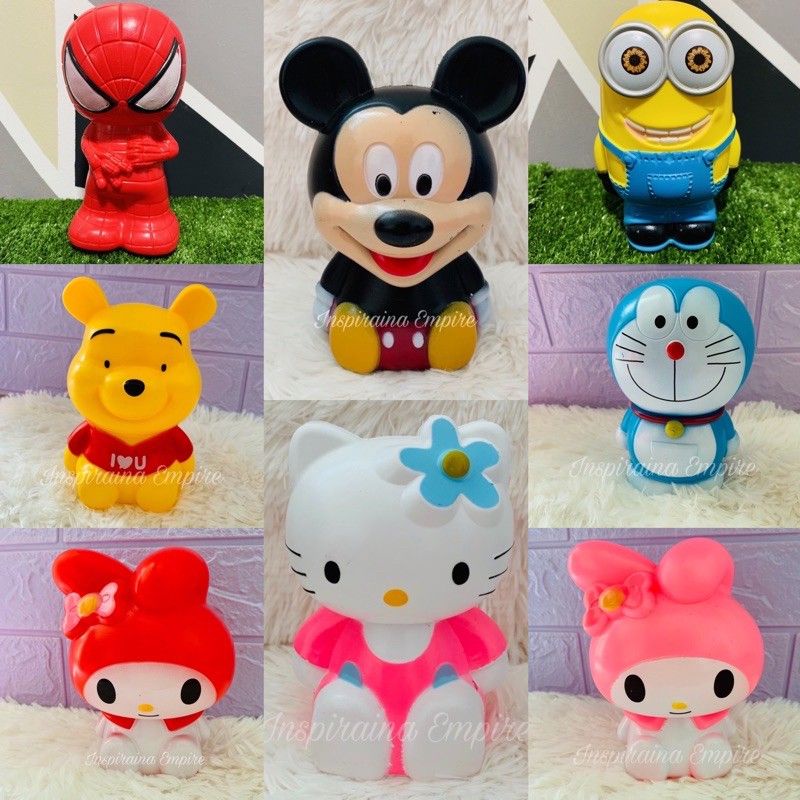 Tabung Duit Hello Kitty Mickey Mouse Melody Minion 15x10cm | Shopee ...