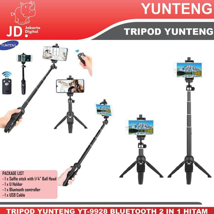 Tongsis Tripod Yunteng Yt9928 Bluetooth 2 In 1 Black Shopee Malaysia