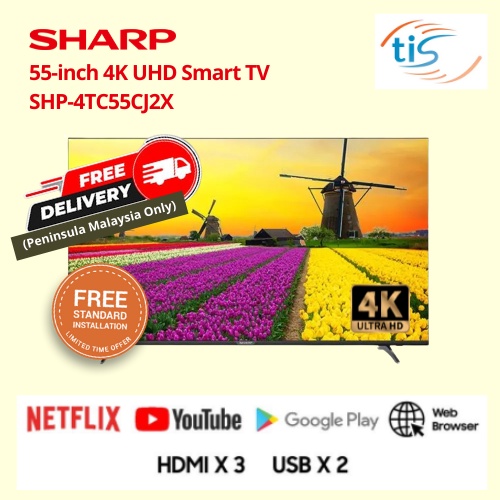 Sharp 55inch 4K UHD Smart TV SHP4TC55CJ2X Shopee Malaysia