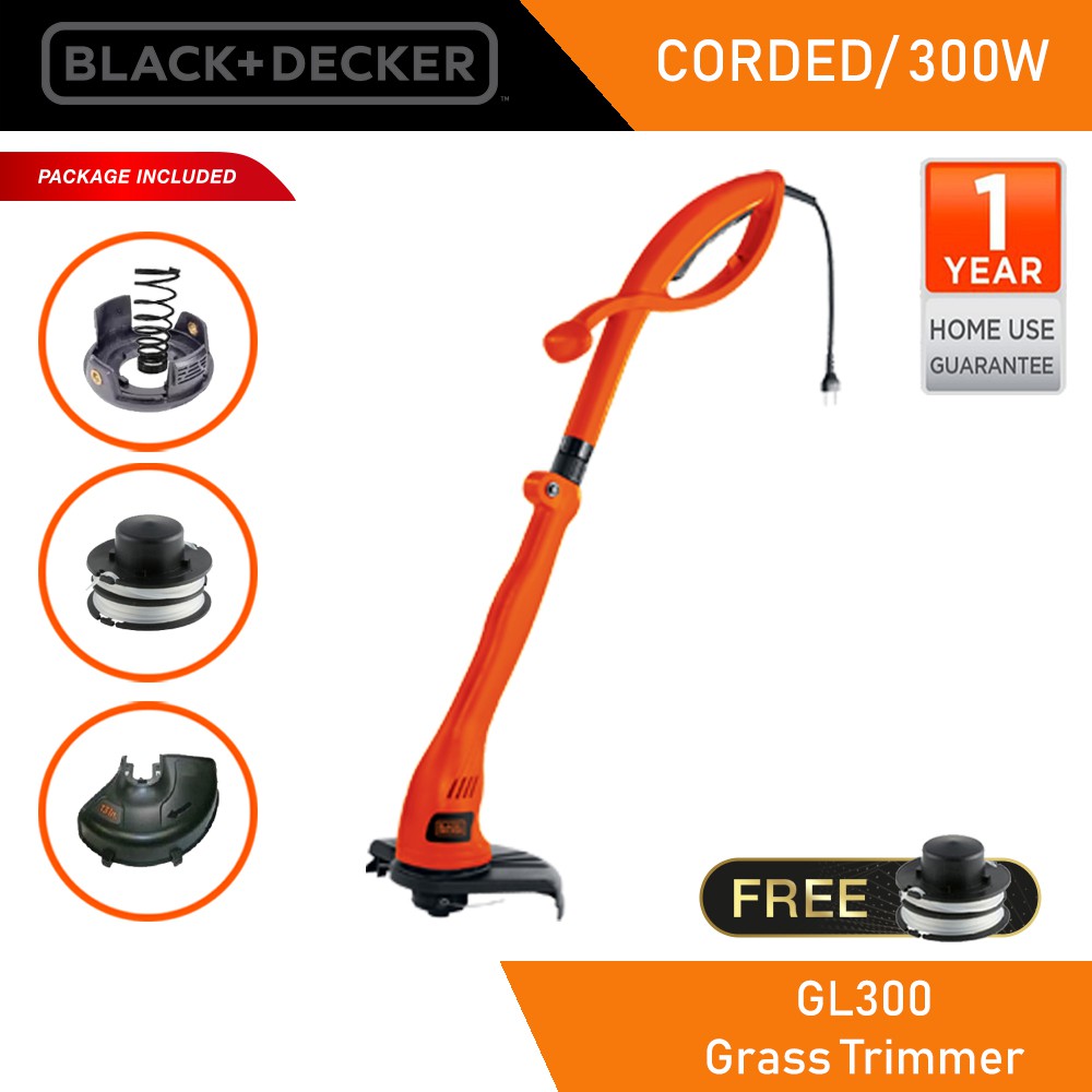 BLACK DECKER 23CM 300W Grass Trimmer GL300 Shopee Malaysia