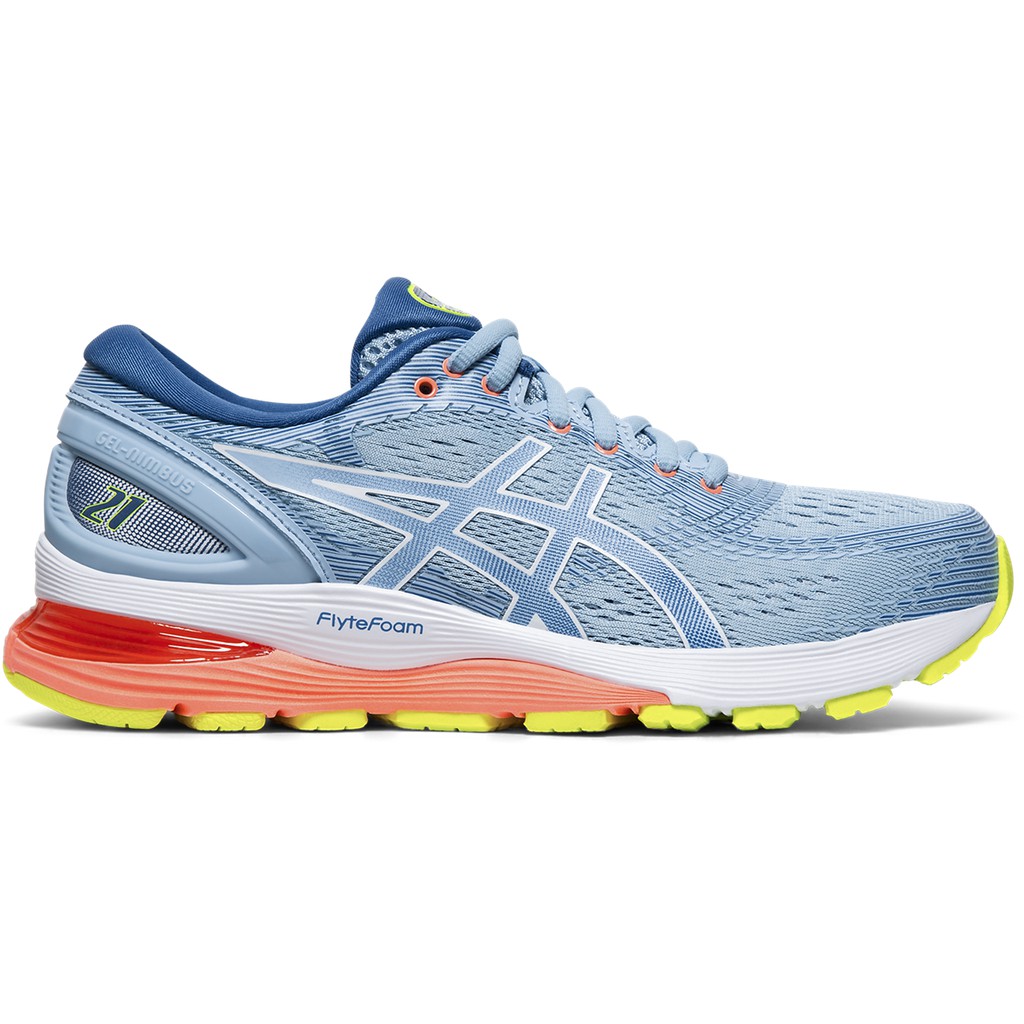 ASICS Gel Nimbus 21 D Women Running Shoes in Heritage Blue Lake