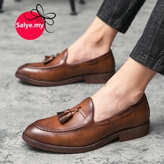 Fashion Tassel Leather Shoes Male Shoes Plus Size 38-47 Crocodile Pattern  Slip-on Wedding ShoesWedding Shoes-Black
