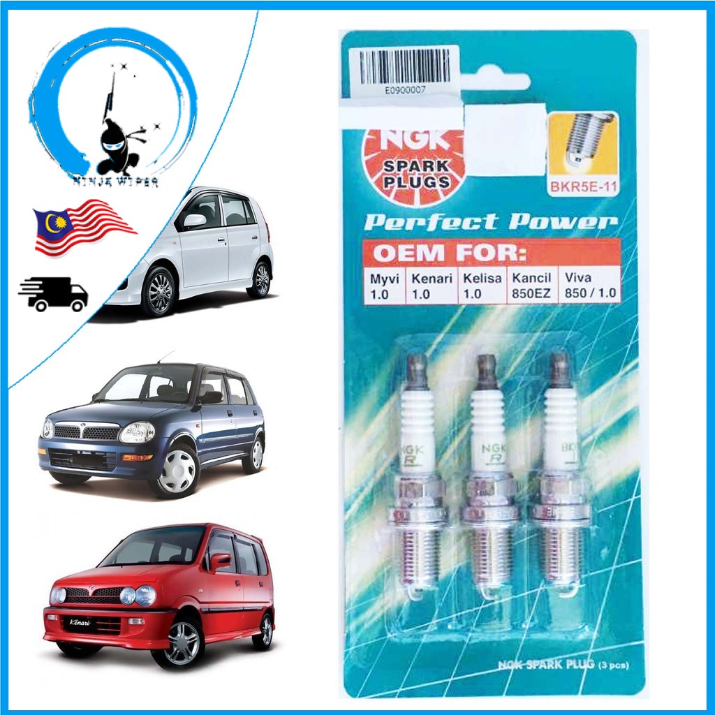 NGK SPARK PLUG PERODUA KELISA KENARI VIVA MYVI 1.0 (3PCS) (BK5E11