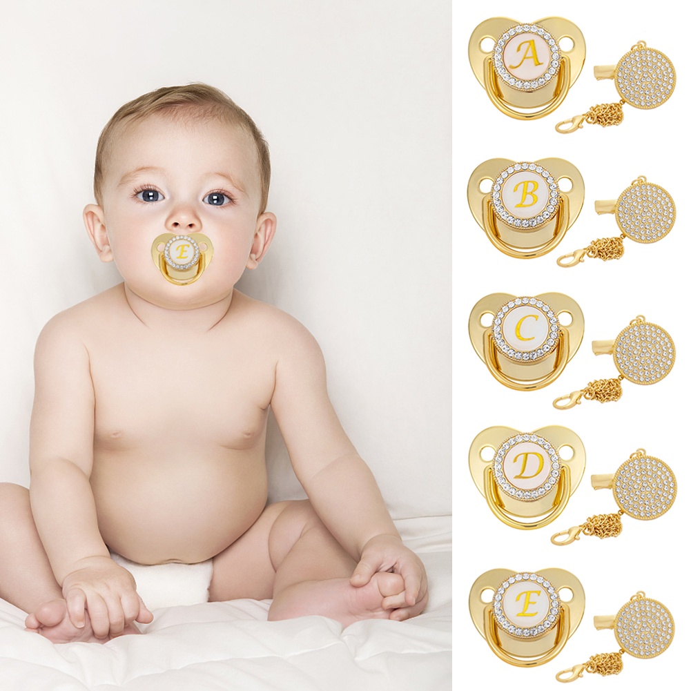 Baby Gold 26 Letter Soothing pacifier/Weaning artifact/Baby Soothing ...