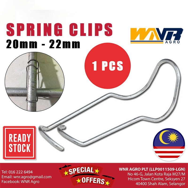 Greenhouse Spring Clips Pengikat 20mm 22mm 1pcs Besi Steel Pipe RPH Rumah Semaian Shopee