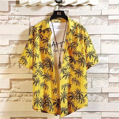 Baju Hawaii T-Shirt Men Women Beach T-shirt Hawaii lelaki Bunga Raya