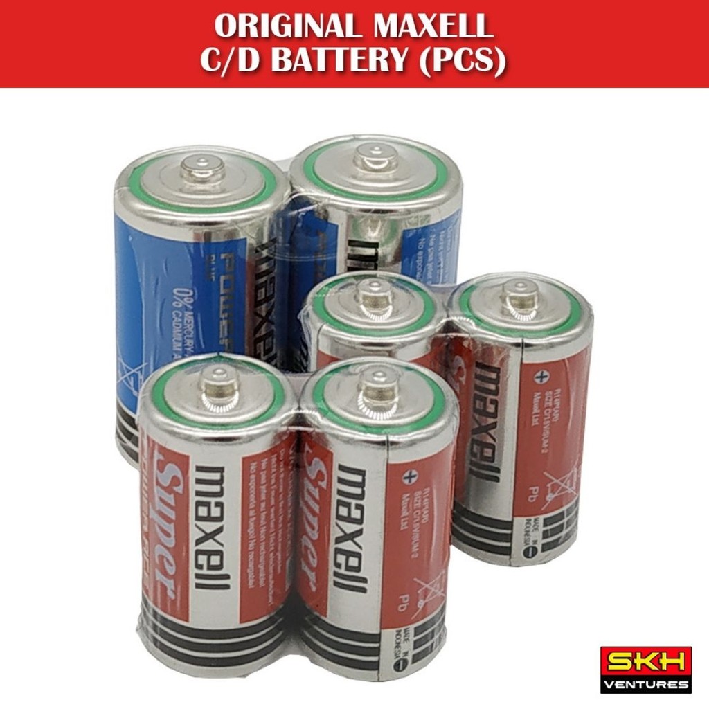 (2Pcs) Maxell Super Power Ace Size C & D Battery / Bateri Maxell Saiz C ...