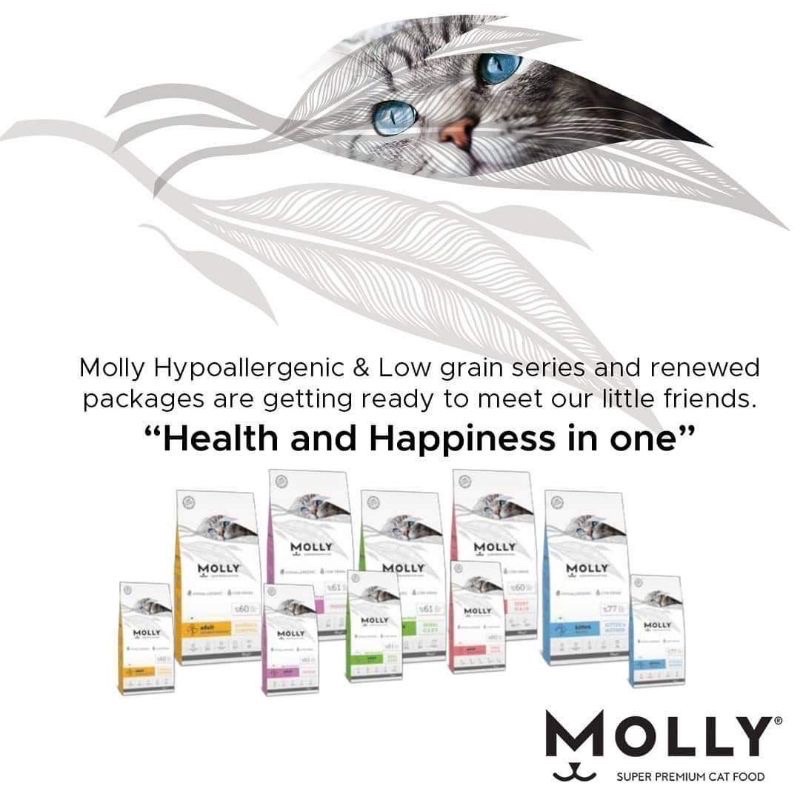 Molly Super Premium Cat Food / Molly Makanan Kucing 15kg original pack