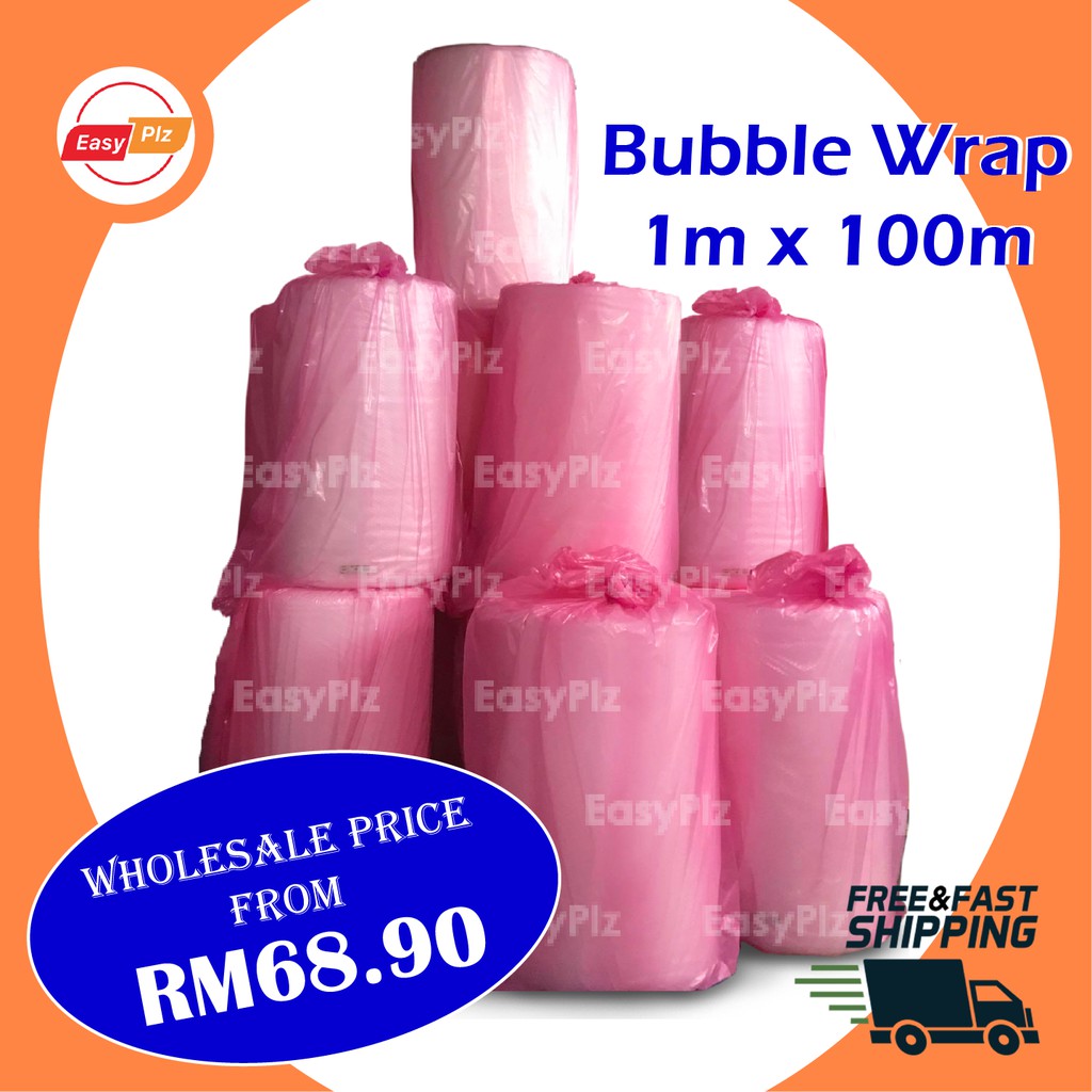 AIR BUBBLE WRAP SINGLE LAYER 1m x 100m (3 ROLLS) DELIVER TO KL