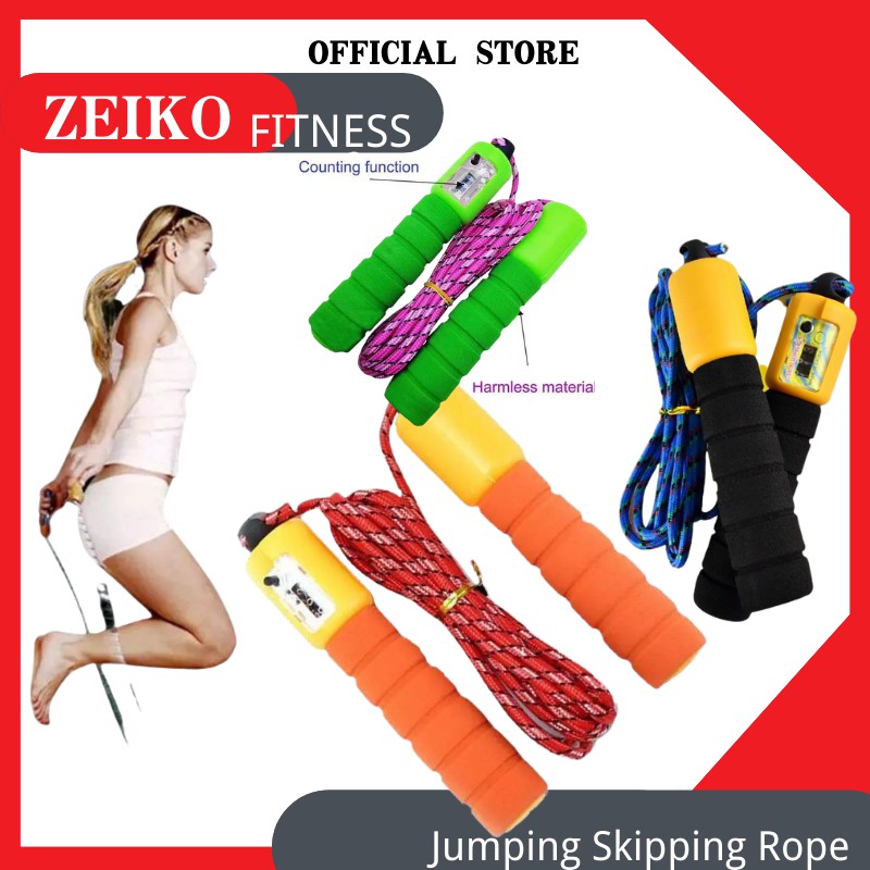 💥 Clear Stock 💥 Jumping Skipping Rope Tali Lompat Sponge Handle Count