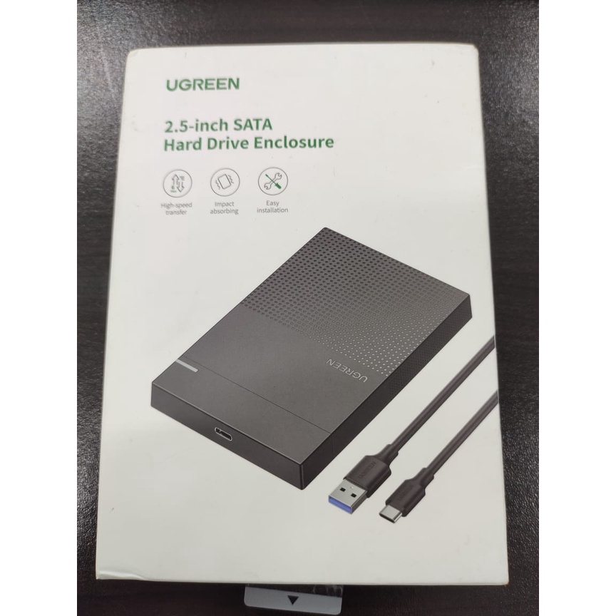 UGREEN 2.5inch SATA Hard Drive Enclosure with USBC to USBA Cable 6G