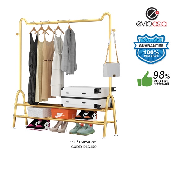 Double Layer Clothes Drying Rack Hanging Organizer Penyidai Baju Rak ...