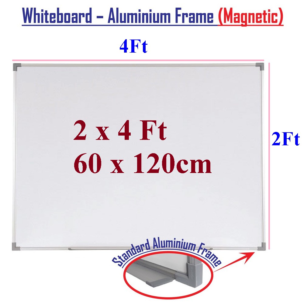 2' x 4' Aluminium Frame Magnetic White Board WHITEBOARD (2 x 4 FT) 60 x