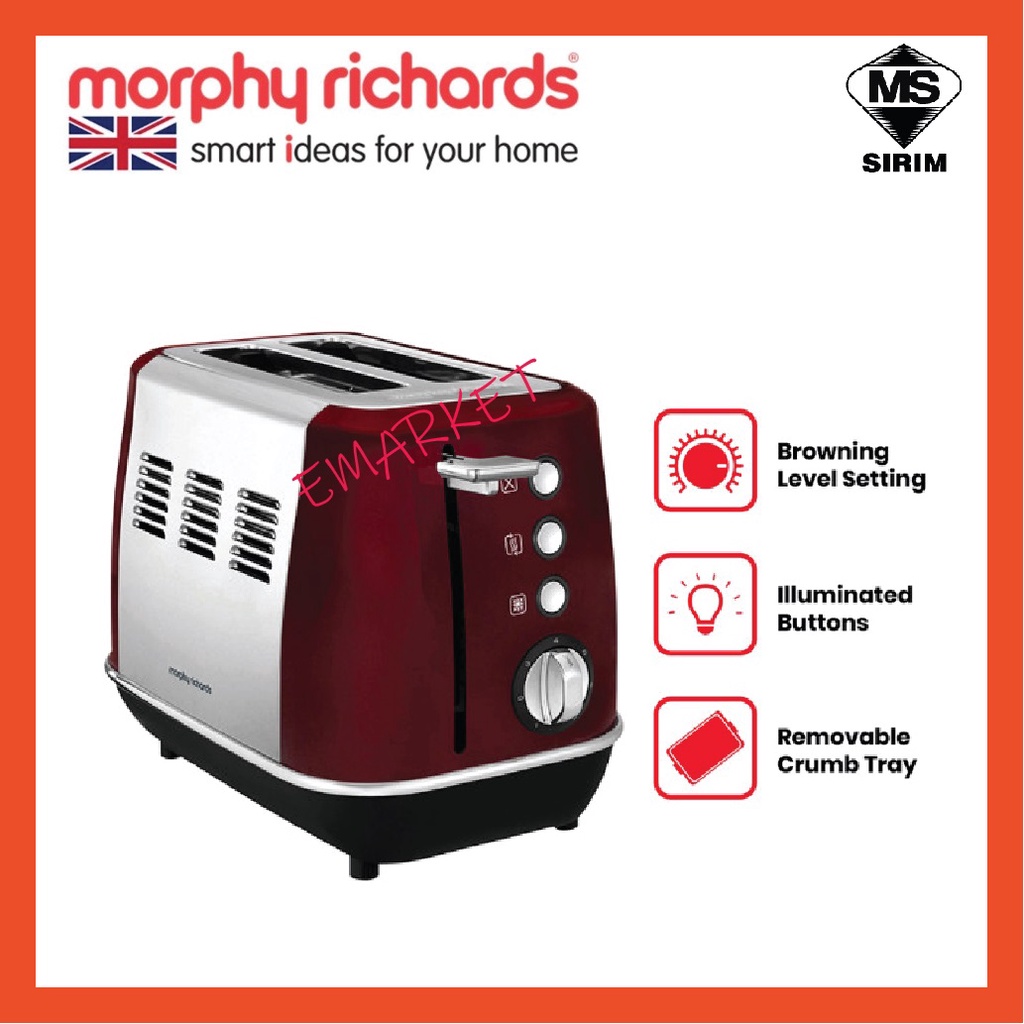 Morphy Richards Evoke 4 Slice Red Toaster 2424408 Shopee Malaysia