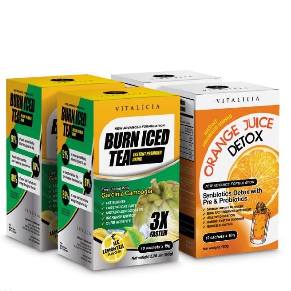 🎁Burn Iced Tea BIT dan Orange Juice Detox OJD 100 Original From Hq