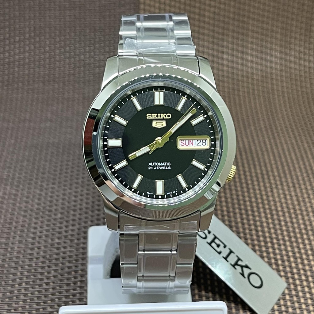 Seiko 5 SNKK17K1 Automatic Stainless Steel Black Dial Analog Men s