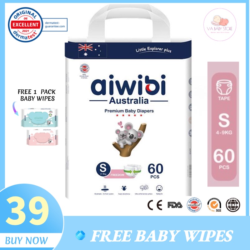 Aiwibi Premium DIAPER TAPE /FREE BABY Wipes/Large Pack | Shopee Malaysia