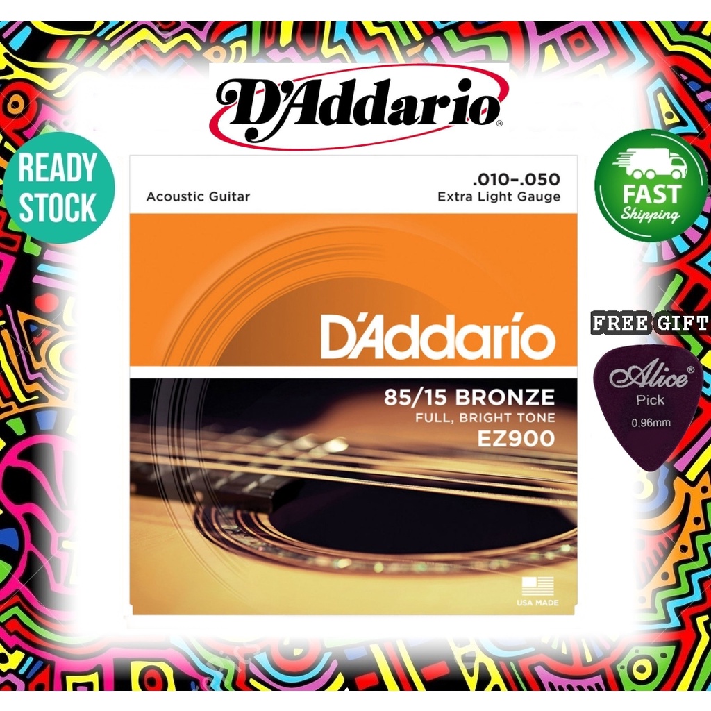 D'Addario Acoustic Steel Strings Set EZ900 .010 .047 Tali Gitar