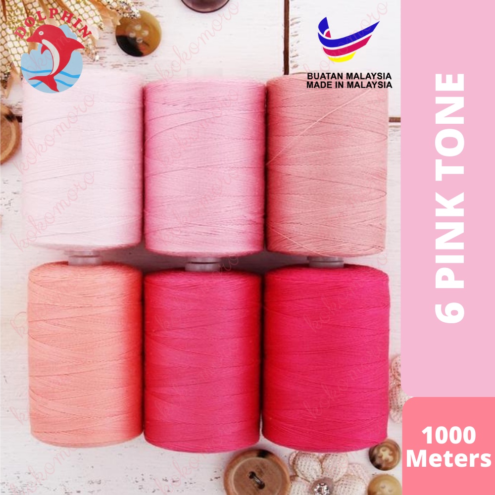 Dolphin Thread 1000 Meters 6 Pink Tone / Dolphin Benang Jahit | Shopee ...