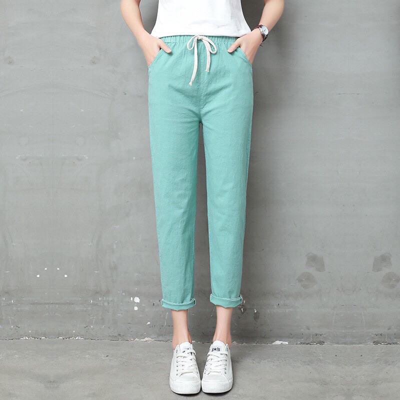 《Mega Deal》Korean Women Trousers Female Cotton Loose Casual Pants Plus ...