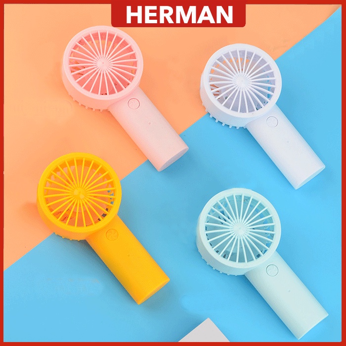 HERMAN Handheld Small Fan Dormitory Desk Surface USB Rechargeable
