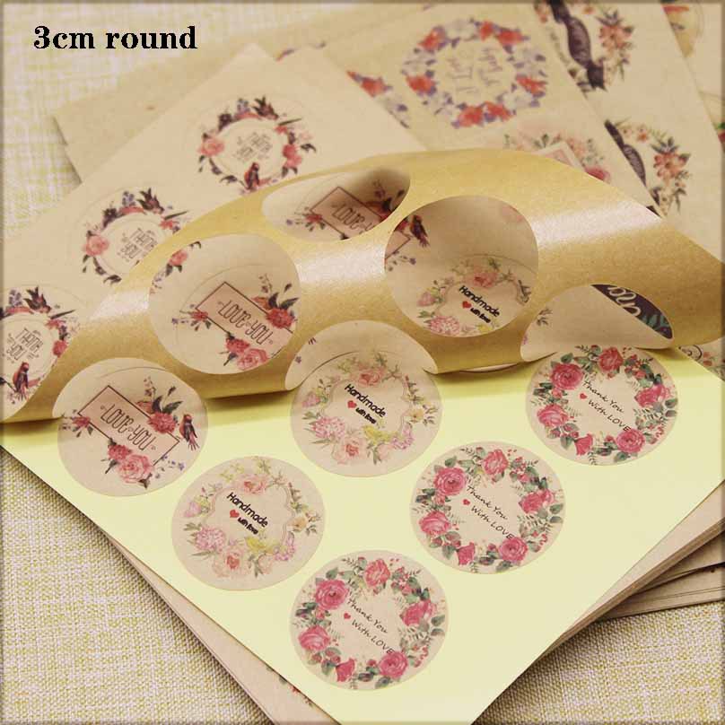 12pcs Round Sticker 3cm Sticker Christmas Series Pattern Series Cute ...