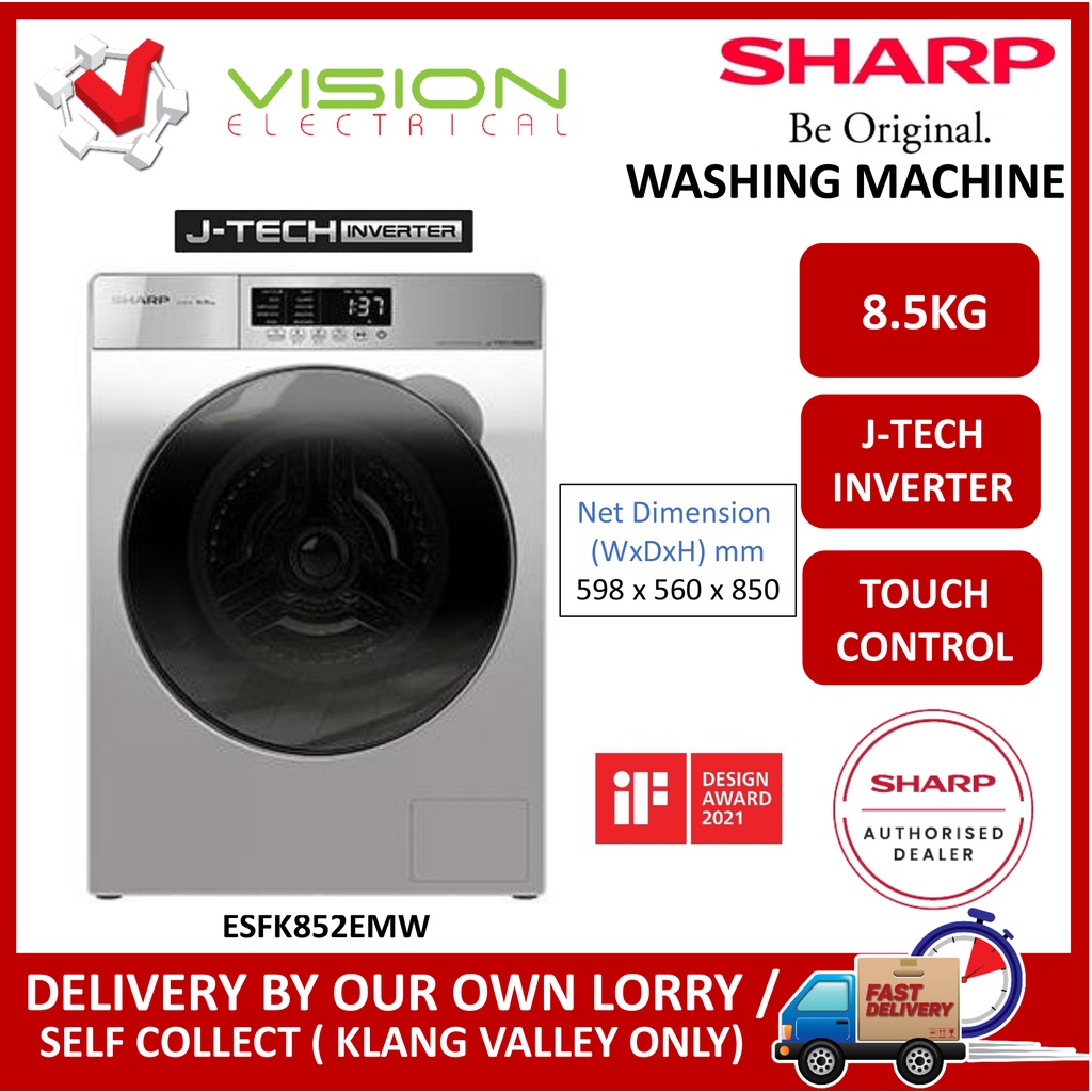 [Free Delivery + Normal Install Klang Valley] SHARP ESFK852EMW 8.5kg ...