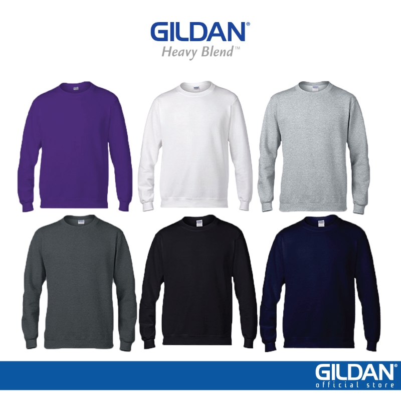 Gildan Activewear Crewneck Sweatshirt, L, BLACK