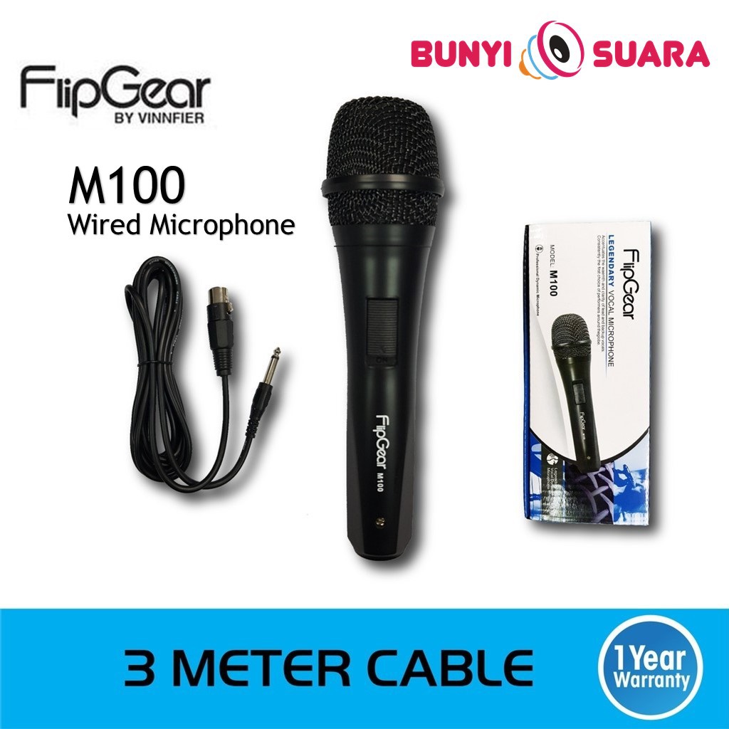 Vinnfier FlipGear M100 Wired Dynamic Microphone with Wire 6.3mm Jack