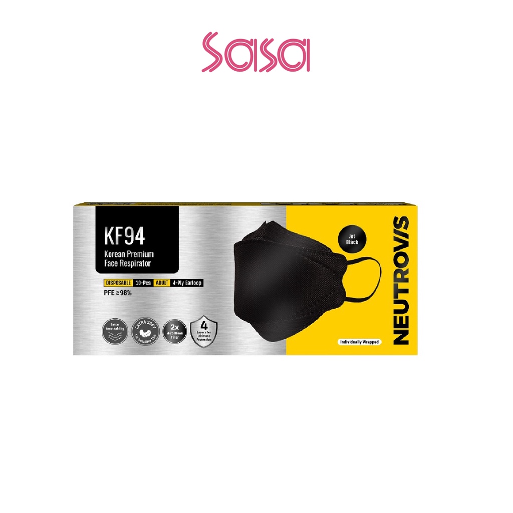 NEUTROVIS KF94 Korea Premium Face Respirator Jet Black (10's