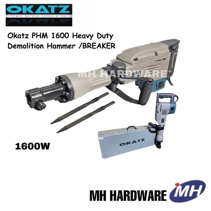 Okatz PHM 1600 Heavy Duty Demolition Hammer /BREAKER 1600W | Shopee ...