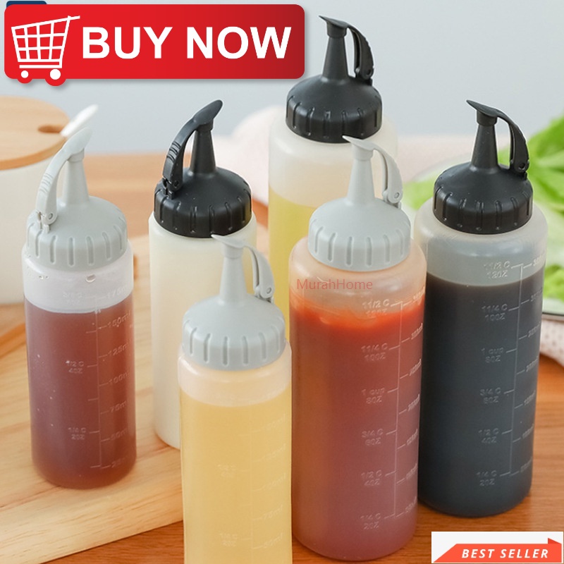 MH [ Featured ] 175/350ml Kitchen Squeeze Condiment Bottles / LeakProof Seasoning Sauce Squeeze